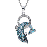 Sterling silver jumping dolphin necklace -Glintzia Jewelry