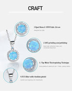 Sterling silver shiny blue / white opal necklace -Glintzia Jewelry