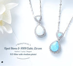 CDE S925 Sterling silver Opal women's necklace - CDE Jewelry Egypt