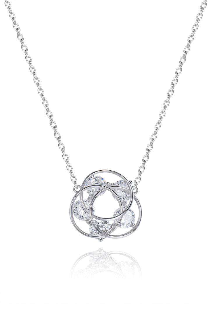 Sterling silver little five crystals necklace -Glintzia Jewelry