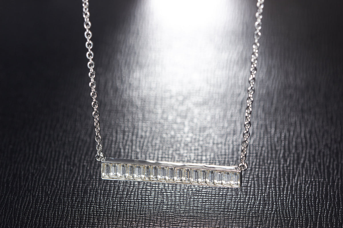 The straight cubic zirconia necklace -Glintzia Jewelry