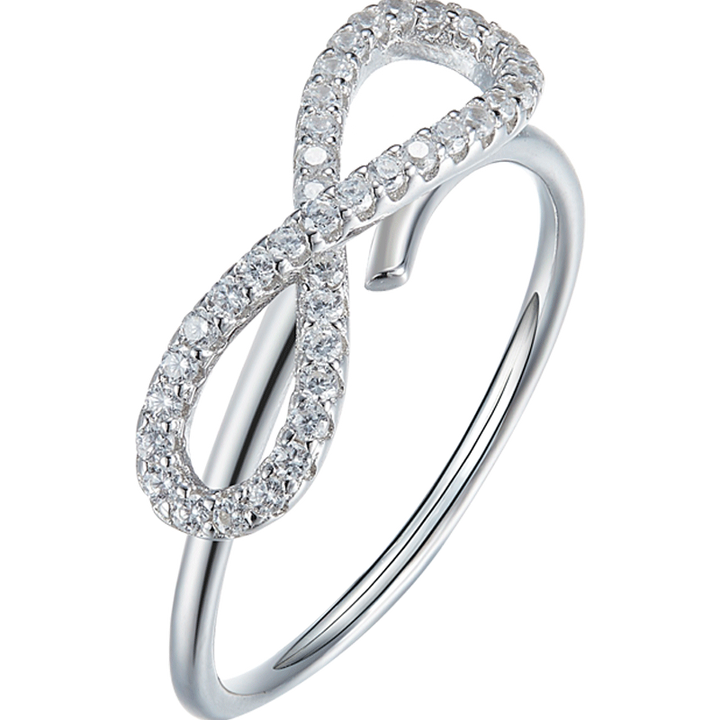Sterling silver shiny infinity ring -Glintzia Jewelry