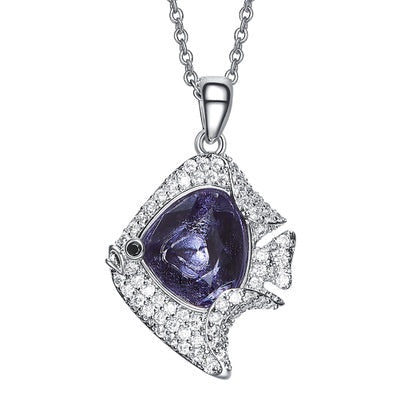 The amethyst flag fish necklace -Glintzia Jewelry