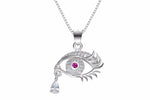 Sterling silver crying eye necklace -Glintzia Jewelry