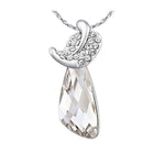 The white crystal leaf necklace - | Necklaces | Glintzia Jewelrya Jewelry