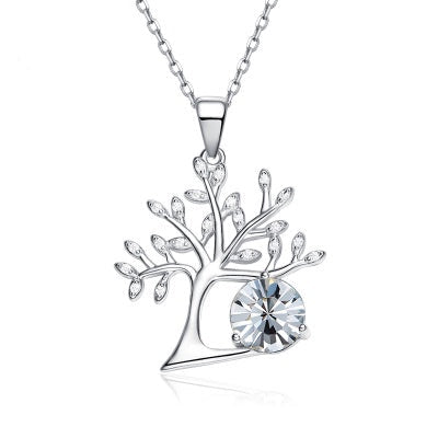 Sterling silver white crystal tree -Glintzia Jewelry