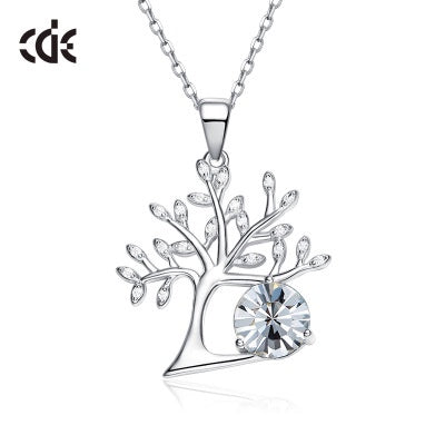 Sterling silver white crystal tree -Glintzia Jewelry