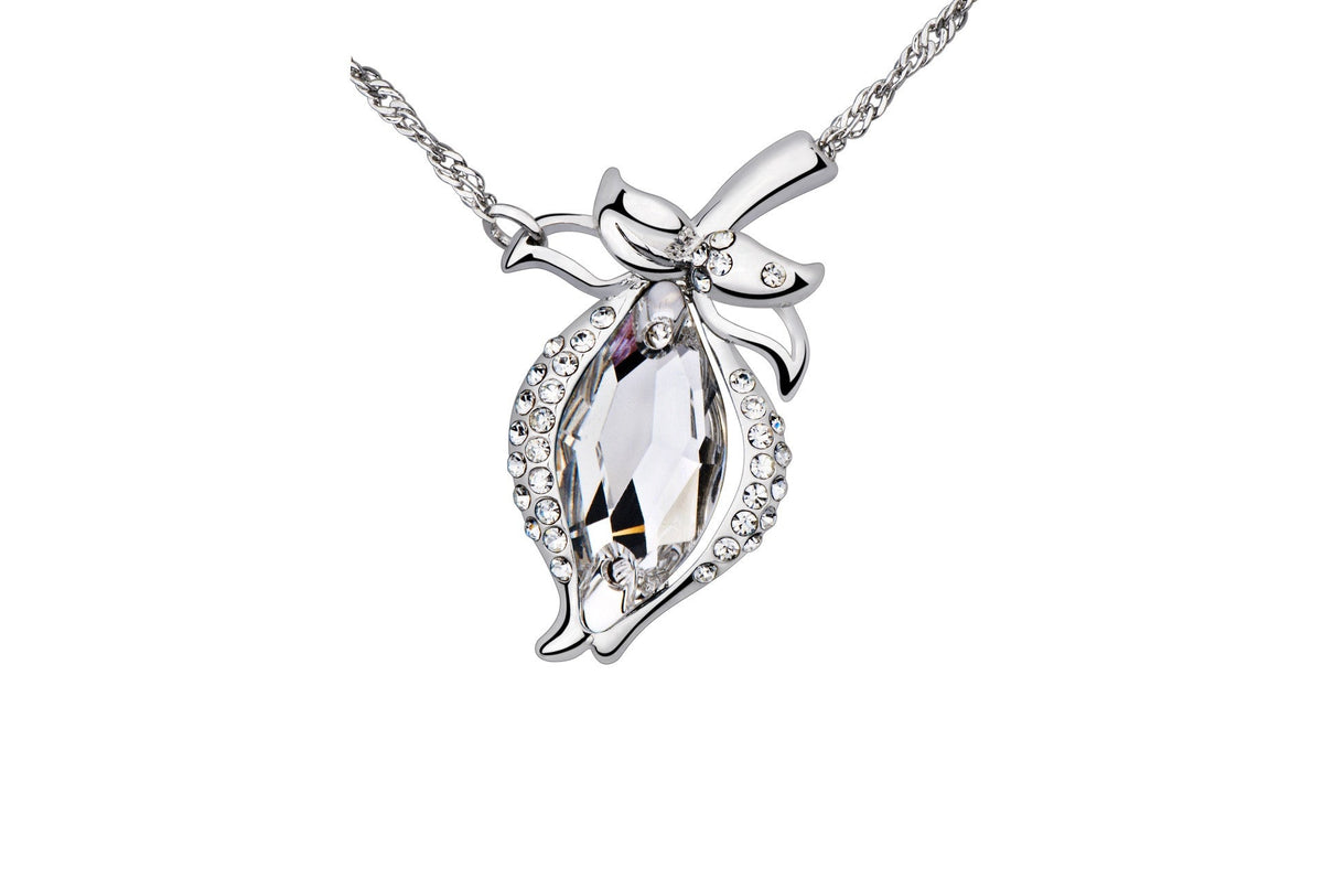 The stylish white crystal fruit necklace -Glintzia Jewelry