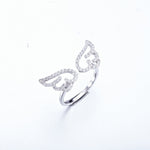 Sterling silver sweet angel wings ring -Glintzia Jewelry