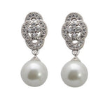 Sterling silver majestic hanged pearl earring -Glintzia Jewelry