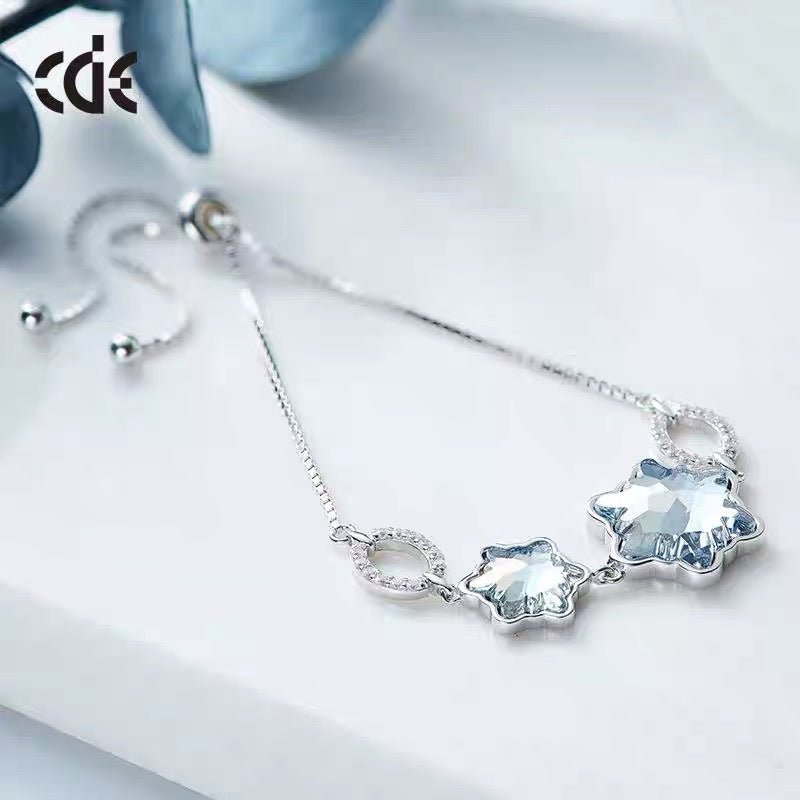 Moonlight snowflake Swarovski crystal bracelet -Glintzia Jewelry