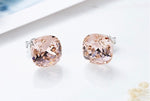 Sterling silver simple cubic swarovski crystal earring -Glintzia Jewelry