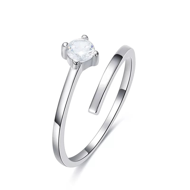 Sterling silver stylish twin set ring -Glintzia Jewelry