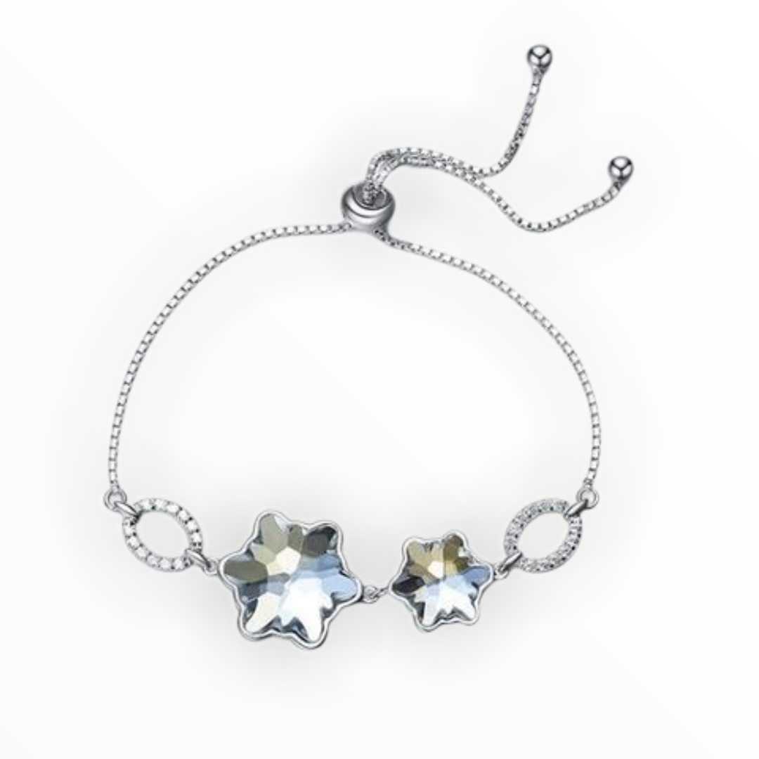 Moonlight snowflake Swarovski crystal bracelet -Glintzia Jewelry