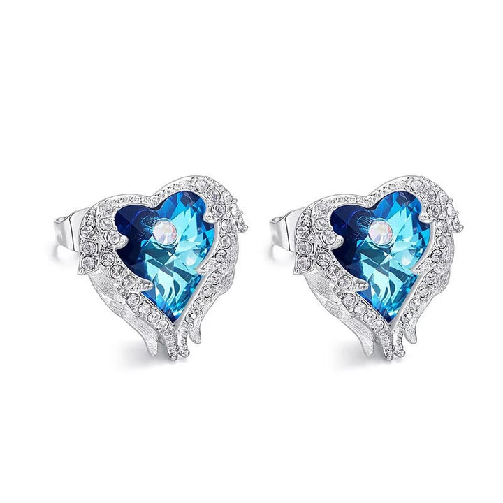 The cute little sapphire / amethyst hearts earring -Glintzia Jewelry