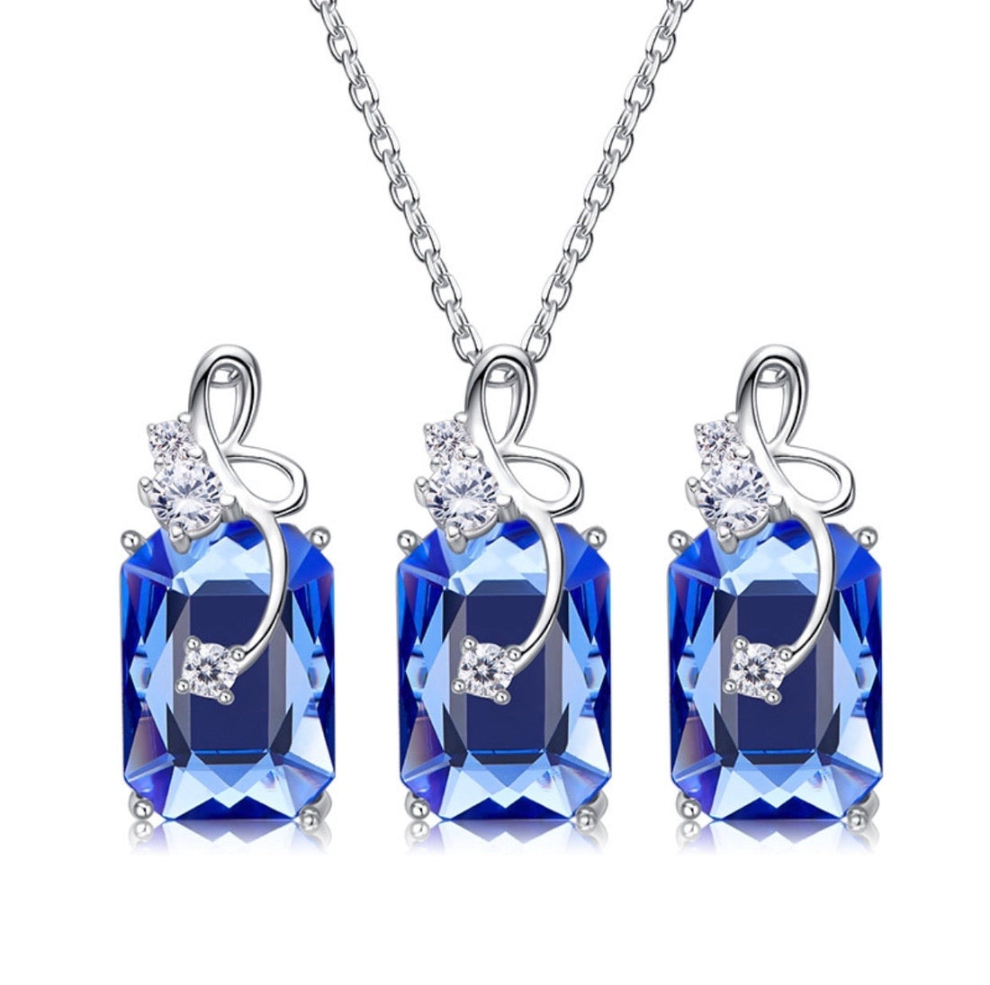 Sterling 925 silver unique Swarovski crystals Dragonfly Set -Glintzia Jewelry