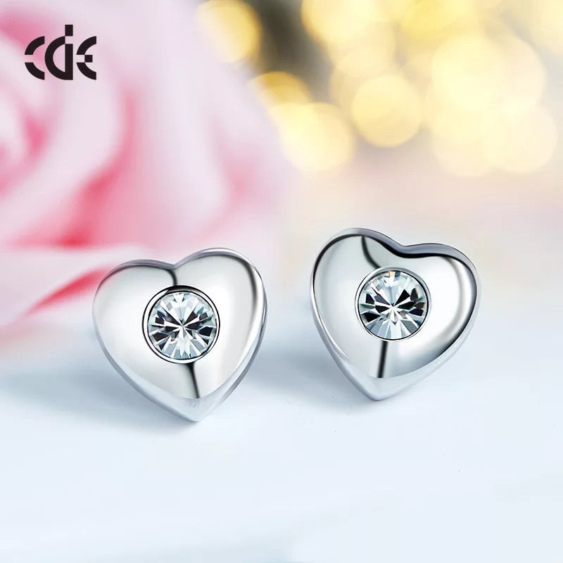 Sterling silver cute tiny hearts earring -Glintzia Jewelry