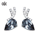 Sterling silver elegant black diamond earring -Glintzia Jewelry