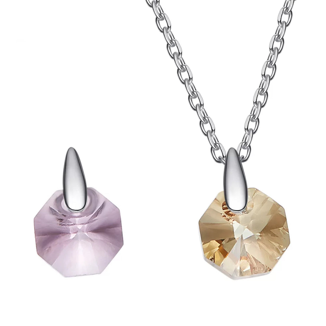 Sterling silver cute little swarovski crystal necklace -Glintzia Jewelry