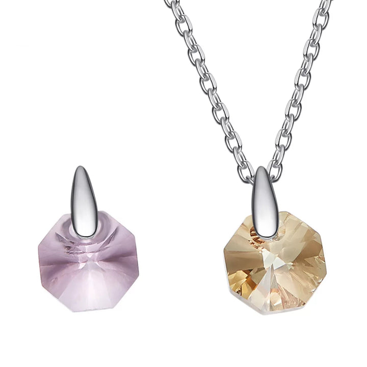 Sterling silver cute little swarovski crystal necklace -Glintzia Jewelry