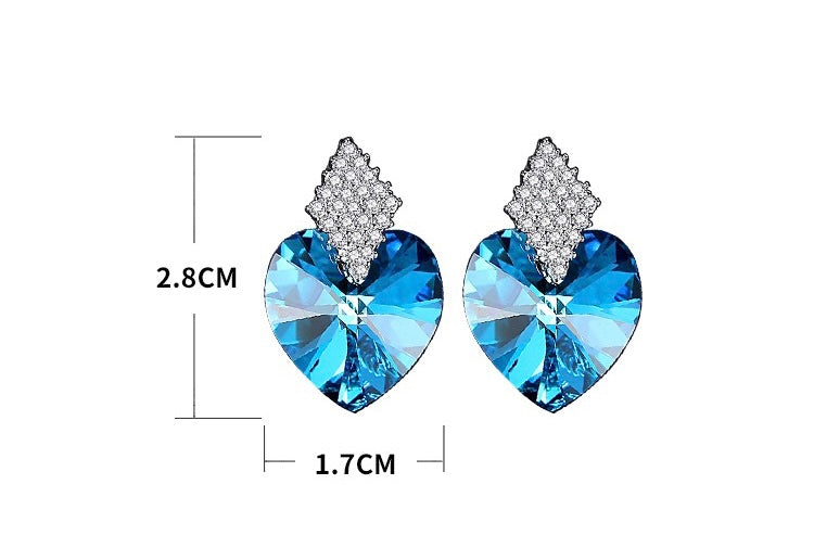 The Swarovski Crystal big Heart Earrings - EARRINGS