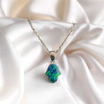 The Arabian traditional green opal sterling silver necklace - INDIAN OPAL - NECKLACES