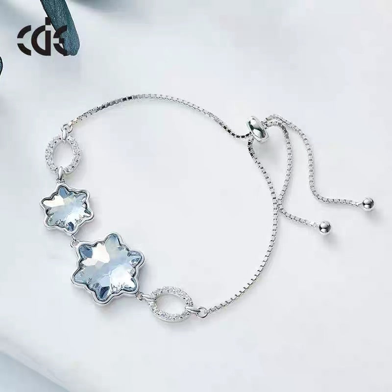 Moonlight snowflake Swarovski crystal bracelet -Glintzia Jewelry