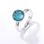 Summer Colors Free Size Plated Platinum Ring - GREEN - RINGS