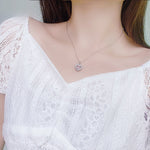 Sterling silver dancing crystal necklace - NECKLACES