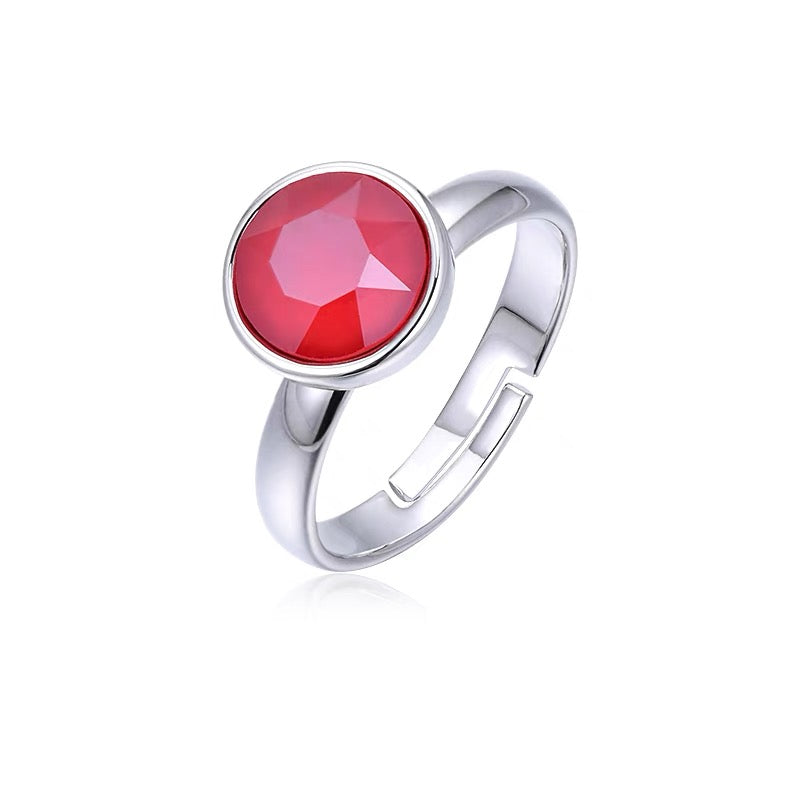 Summer Colors Free Size Plated Platinum Ring - RINGS