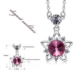 925 silver unique Swarovski crystals fuchsia flower Set -Glintzia Jewelry