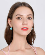 Hock earrings with blue Topaz Swarovski Crystal - EARRINGS