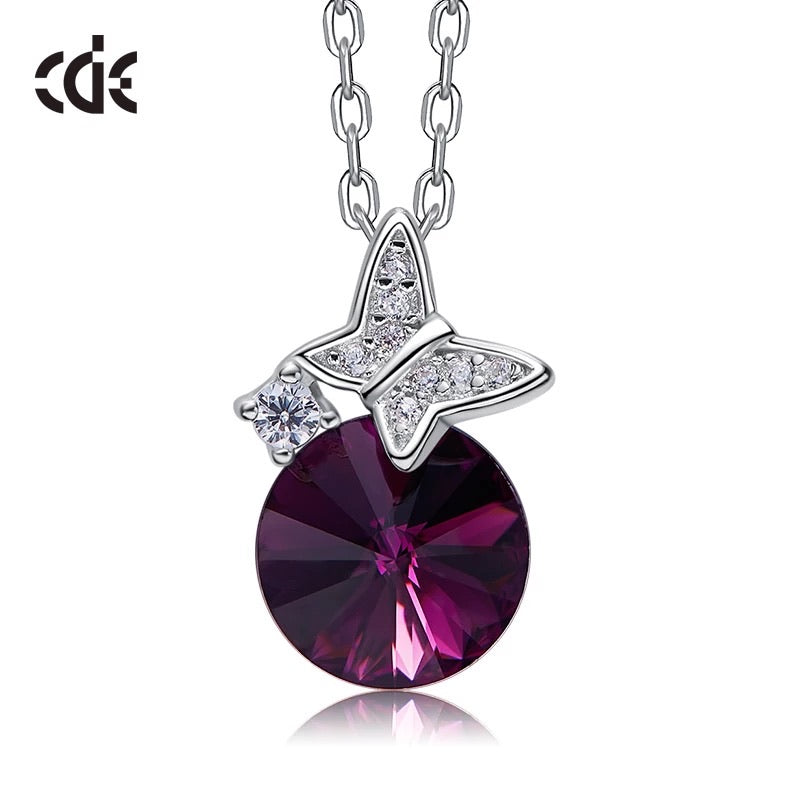 Sterling silver cute little butterflies burgundy set -Glintzia Jewelry