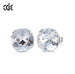 Sterling silver simple cubic swarovski crystal earring -Glintzia Jewelry