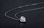 Sterling silver pretty little crystal with tiny face figures necklace -Glintzia Jewelry