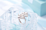 The golden two squares flowers ring -Glintzia Jewelry